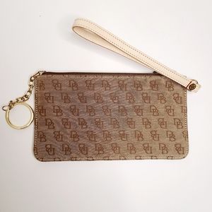 Dooney & Bourke Tan Logo Wristlet